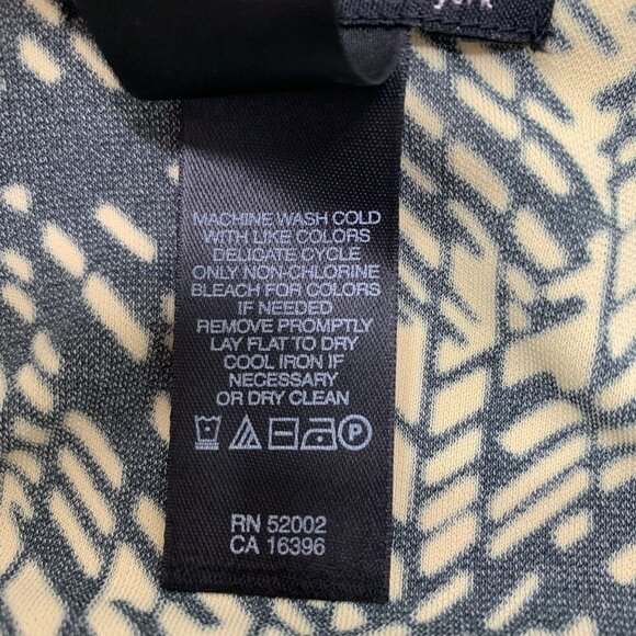 Kenneth Cole Split Sleeve Print Wrap Dress Khaki/Black, Sz Medium Style#QBMU2805 - Picture 9 of 12